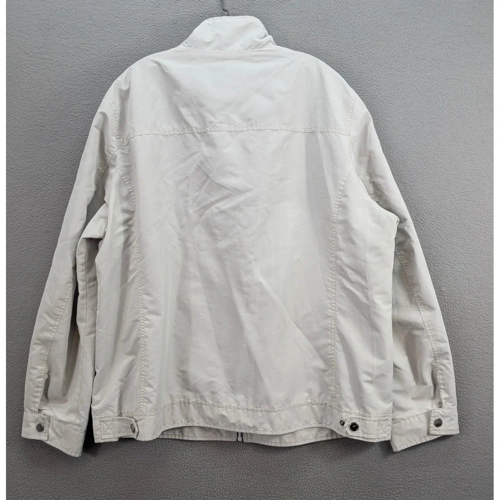 Nautica Harrington Full Zip Windbreaker Jacket Men's XXL Tan Packable Outdoor‎
